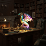 Lámpara vitral Dragón Encantado Wammes decoración hogar Glow - Madrid.com