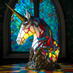 Lámpara vitral Unicornio Encantador Luna decoración hogar Glow - Madrid.com
