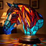 Lámpara vitral Caballo Encantador decoración hogar Glow - Madrid.com