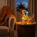 Lámpara vitral Perro Teckel Radianza decoración hogar Glow - Madrid.com
