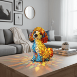 Lámpara vitral El Encanto Gracioso del Poodle decoración hogar Glow - Madrid.com