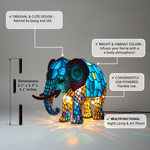 Lámpara vitral Noa Elefante Encantador decoración hogar Glow - Madrid.com