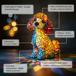 Lámpara vitral El Encanto Gracioso del Poodle decoración hogar Glow - Madrid.com