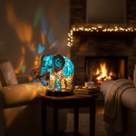 Lámpara vitral Noa Elefante Encantador decoración hogar Glow - Madrid.com