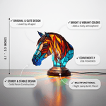 Lámpara vitral Caballo Encantador decoración hogar Glow - Madrid.com