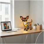 Lámpara vitral La vida con un Chihuahua decoración hogar Glow - Madrid.com