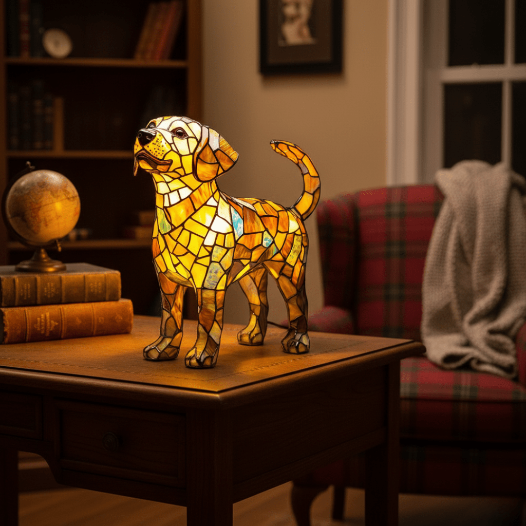 Lámpara vitral Labrador Transparente decoración hogar Glow - Madrid.com