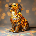 Lámpara vitral Figurita de Lily, el Golden Retriever Espiritual decoración hogar Glow - Madrid.com