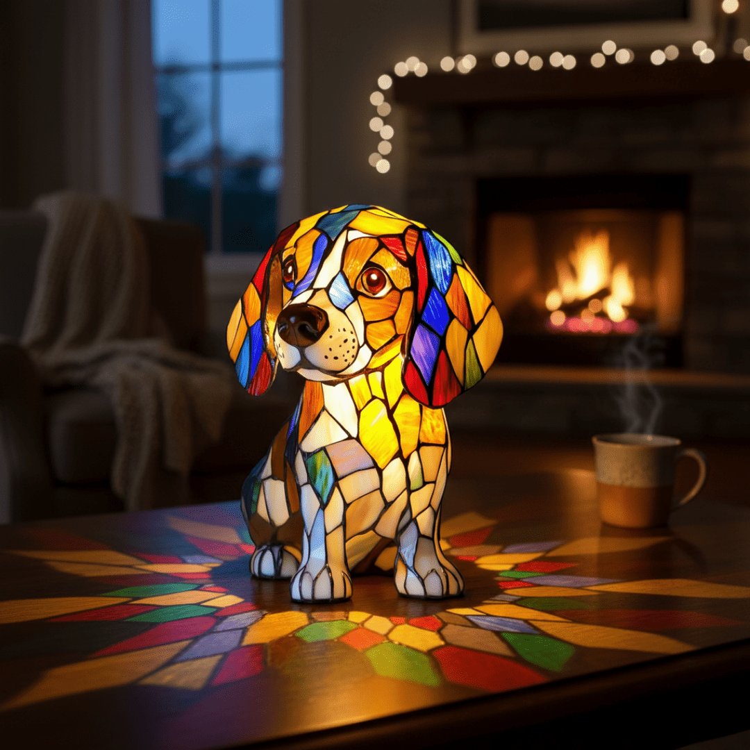 Lámpara vitral Esencia de Beagle decoración hogar Glow - Madrid.com