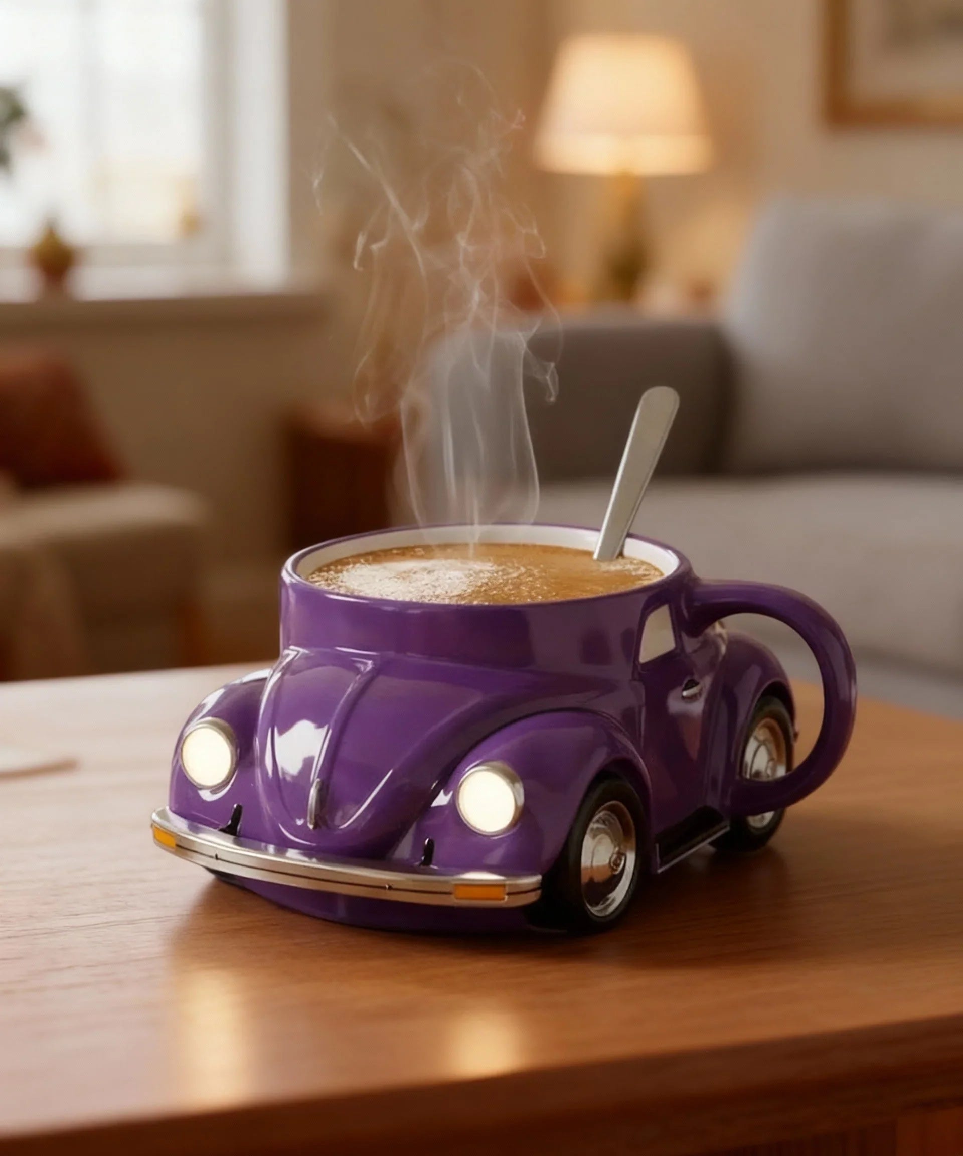 Lámpara vitral BEETLEBREW | Taza morada con diseño de automóvil decoración hogar Glow - Madrid.com