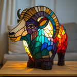 Lámpara vitral Cabra Encantada Jip decoración hogar Glow - Madrid.com
