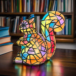 Lámpara vitral Ardilla Encantada Alvin decoración hogar Glow - Madrid.com