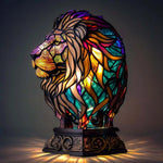 Lámpara vitral León Encantado Mufasa decoración hogar Glow - Madrid.com