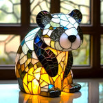 Lámpara vitral Kloffie Panda Encantador decoración hogar Glow - Madrid.com
