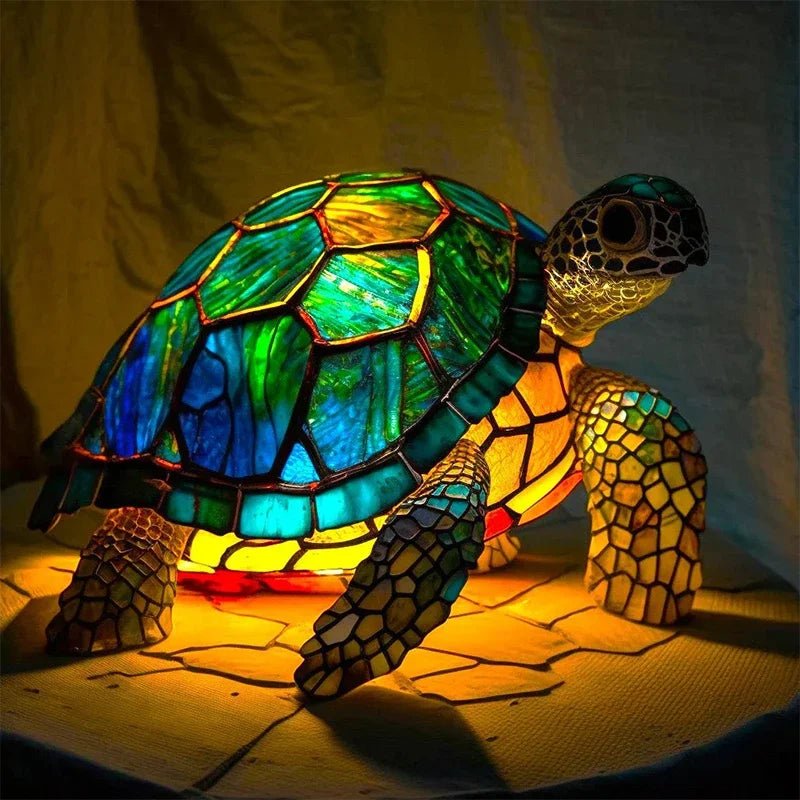 Lámpara vitral La Esencia de la Tortuga Molokai decoración hogar Glow - Madrid.com