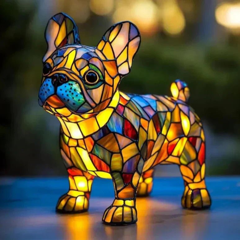 Lámpara vitral Bulldog Francés Radiante decoración hogar Glow - Madrid.com