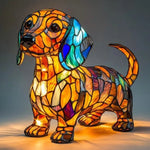 Lámpara vitral Perro Teckel Radianza decoración hogar Glow - Madrid.com