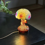 Lámpara vitral Lámpara Floral de Hongo Bohemio Chic decoración hogar Glow - Madrid.com