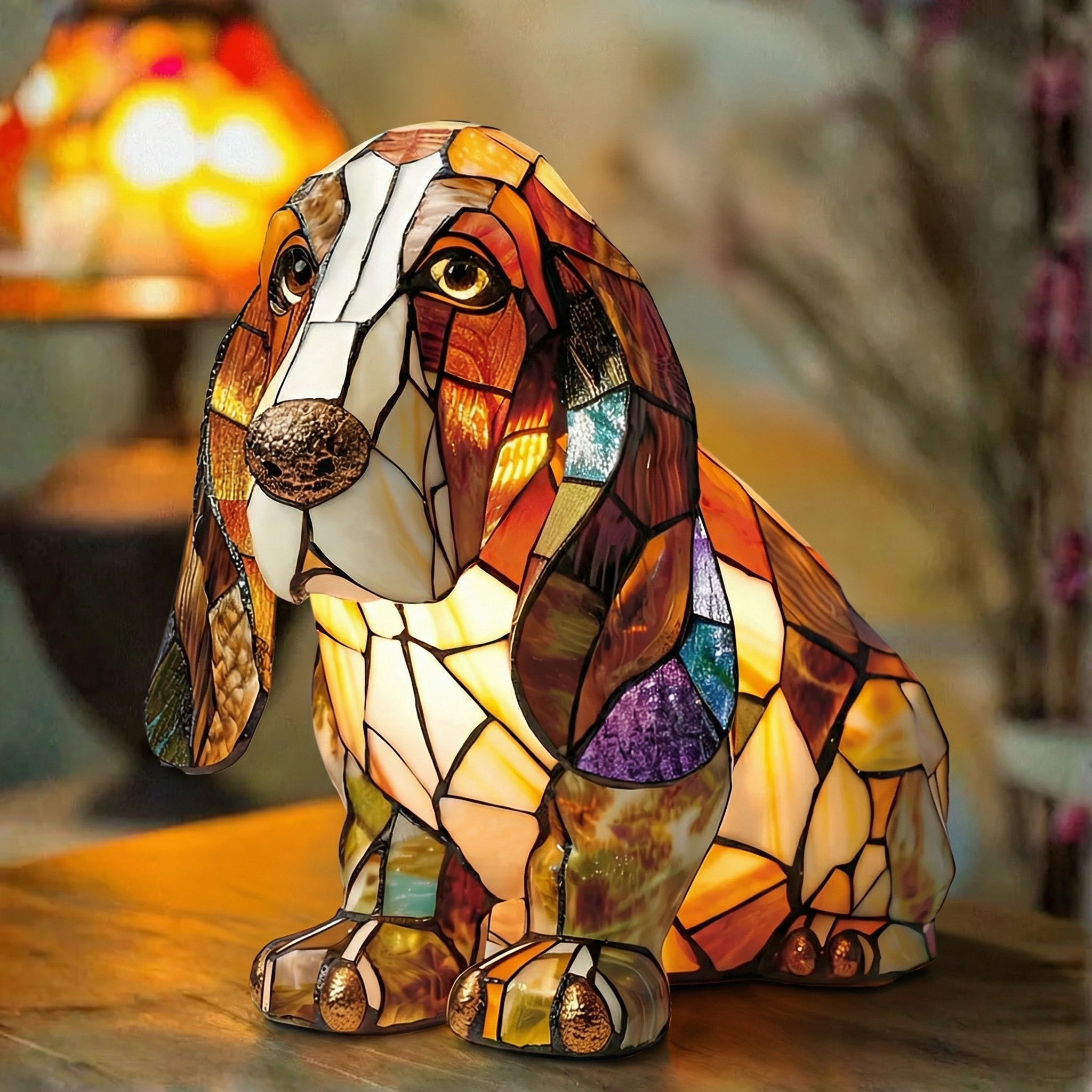 Lámpara vitral Baset - Lámpara de Vitrajes decoración hogar Glow - Madrid.com